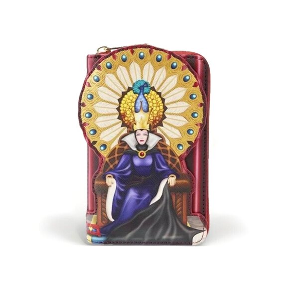 Disney Loungefly Red Snow White Evil Queen Throne Zip Around Wallet, RARE NEW - Picture 2 of 6